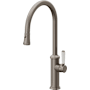 California Faucets Davoli 1.8 GPM Single Handle Single Hole Pull-Down Spray Kitchen Faucet With High Arc Spout Graphite