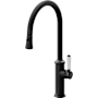 California Faucets Davoli 1.8 GPM Single Handle Single Hole Pull-Down Spray Kitchen Faucet With High Arc Spout Matte Black