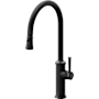 California Faucets Davoli 1.8 GPM Single Hole Pull Down Kitchen Faucet with 48 Series Handle and High Arc Spout Matte Black