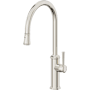 California Faucets Davoli 1.8 GPM Single Hole Pull Down Kitchen Faucet with 48 Series Handle and High Arc Spout Polished Nickel