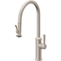 California Faucets Davoli 1.8 GPM Single Hole Pre-Rinse Pull Down Kitchen Faucet - Includes Escutcheon Satin Nickel