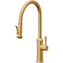 California Faucets Davoli 1.8 GPM Single Hole Pre-Rinse Pull Down Kitchen Faucet - Includes Escutcheon Lifetime Satin Gold