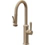 California Faucets Davoli 1.8 GPM Single Hole Pre-Rinse Pull Down Kitchen Faucet - Includes Escutcheon Antique Brass Flat
