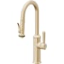 California Faucets Davoli 1.8 GPM Single Hole Pre-Rinse Pull Down Kitchen Faucet - Includes Escutcheon Satin Brass