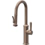 California Faucets Davoli 1.8 GPM Single Hole Pre-Rinse Pull Down Kitchen Faucet - Includes Escutcheon Satin Bronze