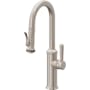 California Faucets Davoli 1.8 GPM Single Hole Pre-Rinse Pull Down Kitchen Faucet - Includes Escutcheon Satin Nickel