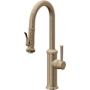 California Faucets Davoli 1.8 GPM Single Hole Pre-Rinse Pull Down Kitchen Faucet - Includes Escutcheon Antique Brass Flat