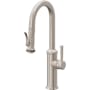 California Faucets Davoli 1.8 GPM Single Hole Pre-Rinse Pull Down Kitchen Faucet - Includes Escutcheon Satin Nickel