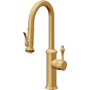 California Faucets Davoli 1.8 GPM Single Hole Pre-Rinse Pull Down Kitchen Faucet - Includes Escutcheon Lifetime Satin Gold