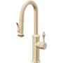 California Faucets Davoli 1.8 GPM Single Hole Pre-Rinse Pull Down Kitchen Faucet - Includes Escutcheon Satin Brass
