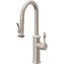 California Faucets Davoli 1.8 GPM Single Hole Pre-Rinse Pull Down Kitchen Faucet - Includes Escutcheon Satin Nickel