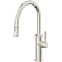 California Faucets Davoli 1.8 GPM Single Hole Pull Down Kitchen Faucet with 48 Series Handle and Low Arc Spout Polished Nickel