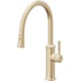 California Faucets Davoli 1.8 GPM Single Hole Pull Down Kitchen Faucet with 48 Series Handle and Low Arc Spout Satin Brass