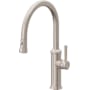 California Faucets Davoli 1.8 GPM Single Hole Pull Down Kitchen Faucet with 48 Series Handle and Low Arc Spout Satin Nickel
