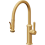 California Faucets Davoli 1.8 GPM Single Hole Pre-Rinse Pull Down Kitchen Faucet - Includes Escutcheon Lifetime Satin Gold
