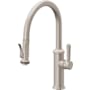 California Faucets Davoli 1.8 GPM Single Hole Pre-Rinse Pull Down Kitchen Faucet - Includes Escutcheon Satin Nickel