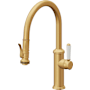 California Faucets Davoli 1.8 GPM Single Hole Pre-Rinse Pull Down Kitchen Faucet - Includes Escutcheon Lifetime Satin Gold