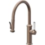 California Faucets Davoli 1.8 GPM Single Hole Pre-Rinse Pull Down Kitchen Faucet - Includes Escutcheon Satin Bronze