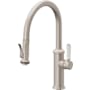 California Faucets Davoli 1.8 GPM Single Hole Pre-Rinse Pull Down Kitchen Faucet - Includes Escutcheon Satin Nickel