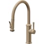 California Faucets Davoli 1.8 GPM Single Hole Pre-Rinse Pull Down Kitchen Faucet - Includes Escutcheon Antique Brass Flat