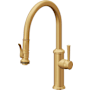 California Faucets Davoli 1.8 GPM Single Hole Pre-Rinse Pull Down Kitchen Faucet - Includes Escutcheon Lifetime Satin Gold