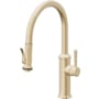 California Faucets Davoli 1.8 GPM Single Hole Pre-Rinse Pull Down Kitchen Faucet - Includes Escutcheon Satin Brass