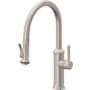 California Faucets Davoli 1.8 GPM Single Hole Pre-Rinse Pull Down Kitchen Faucet - Includes Escutcheon Satin Nickel
