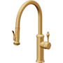California Faucets Davoli 1.8 GPM Single Hole Pre-Rinse Pull Down Kitchen Faucet - Includes Escutcheon Lifetime Satin Gold