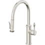 California Faucets Davoli 1.8 GPM Single Hole Pre-Rinse Pull Down Kitchen Faucet - Includes Escutcheon Polished Nickel