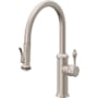 California Faucets Davoli 1.8 GPM Single Hole Pre-Rinse Pull Down Kitchen Faucet - Includes Escutcheon Satin Nickel