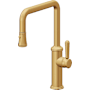 California Faucets Davoli 1.8 GPM Single Hole Pull Down Kitchen Faucet with 33 Series Handle Lifetime Satin Gold