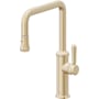 California Faucets Davoli 1.8 GPM Single Hole Pull Down Kitchen Faucet with 33 Series Handle Satin Brass