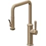 California Faucets Davoli 1.8 GPM Single Hole Pre-Rinse Pull Down Kitchen Faucet - Includes Escutcheon Antique Brass Flat