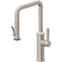 California Faucets Davoli 1.8 GPM Single Hole Pre-Rinse Pull Down Kitchen Faucet - Includes Escutcheon Satin Nickel