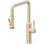 California Faucets Davoli 1.8 GPM Single Hole Pre-Rinse Pull Down Kitchen Faucet - Includes Escutcheon Satin Brass