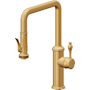 California Faucets Davoli 1.8 GPM Single Hole Pre-Rinse Pull Down Kitchen Faucet - Includes Escutcheon Lifetime Satin Gold