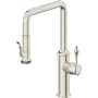 California Faucets Davoli 1.8 GPM Single Hole Pre-Rinse Pull Down Kitchen Faucet - Includes Escutcheon Polished Nickel