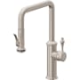 California Faucets Davoli 1.8 GPM Single Hole Pre-Rinse Pull Down Kitchen Faucet - Includes Escutcheon Satin Nickel