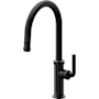 California Faucets Descanso 1.8 GPM Single Hole Pull Down High Spout Kitchen Faucet with Lever Handle With High Arc Spout Matte Black