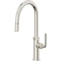 California Faucets Descanso 1.8 GPM Single Hole Pull Down High Spout Kitchen Faucet with Lever Handle With High Arc Spout Polished Nickel