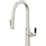 California Faucets Descanso Kitchen 1.8 GPM Single Hole Pre-Rinse Pull Down Kitchen Faucet - Includes Escutcheon Polished Nickel