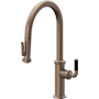 California Faucets Descanso Kitchen 1.8 GPM Single Hole Pre-Rinse Pull Down Kitchen Faucet - Includes Escutcheon Satin Bronze