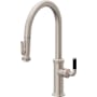 California Faucets Descanso Kitchen 1.8 GPM Single Hole Pre-Rinse Pull Down Kitchen Faucet - Includes Escutcheon Satin Nickel