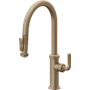 California Faucets Descanso Kitchen 1.8 GPM Single Hole Pre-Rinse Pull Down Kitchen Faucet - Includes Escutcheon Antique Brass Flat
