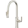 California Faucets Descanso Kitchen 1.8 GPM Single Hole Pre-Rinse Pull Down Kitchen Faucet - Includes Escutcheon Polished Nickel