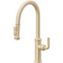 California Faucets Descanso Kitchen 1.8 GPM Single Hole Pre-Rinse Pull Down Kitchen Faucet - Includes Escutcheon Satin Brass