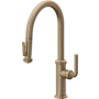 California Faucets Descanso Kitchen 1.8 GPM Single Hole Pre-Rinse Pull Down Kitchen Faucet - Includes Escutcheon Antique Brass Flat