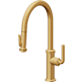 California Faucets Descanso Kitchen 1.8 GPM Single Hole Pre-Rinse Pull Down Kitchen Faucet - Includes Escutcheon Lifetime Satin Gold