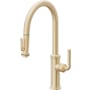 California Faucets Descanso Kitchen 1.8 GPM Single Hole Pre-Rinse Pull Down Kitchen Faucet - Includes Escutcheon Satin Brass
