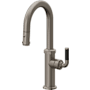 California Faucets Descanso 1.8 GPM Single Hole Pull Down Bar Faucet with Carbon Fiber Lever Handles Graphite